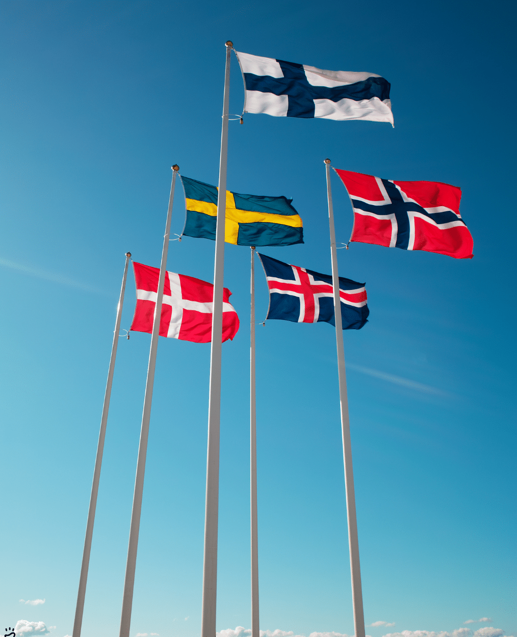 Nordic countries flags